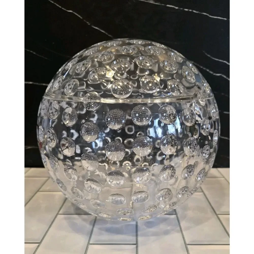 Mid-Century Modern Grainware Spherical Lucite Ice Bucket Golf Ball Cocktails GUC